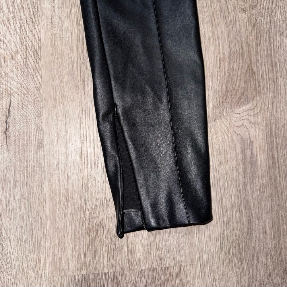 ZARA Faux Leather Leggings with Zipper Detail - Picture 5 of 8